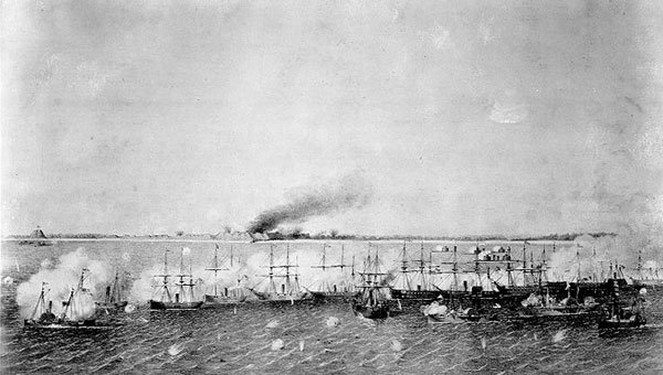 Union attack on Fort Fisher Dec 1864 The Little Hattie ran through Yankee Fleet